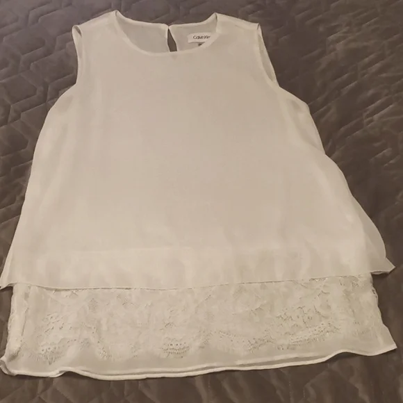 EUC like new white CK blouse - Picture 1 of 7